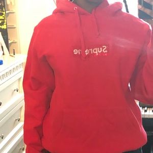 Medium Supreme x Swarovski 25th Anniversary Red Hoodie